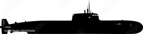 Naval submarine silhouette showing the conning tower and sleek hull design
