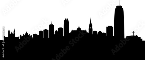 Oklahoma city skyline silhouette featuring the devon tower and downtown buildings