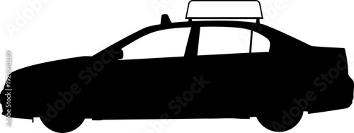 Sedan taxi cab silhouette profile view