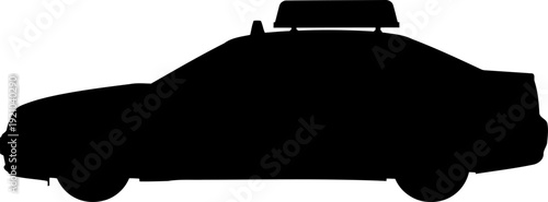 Sedan taxi cab silhouette with rooftop signage