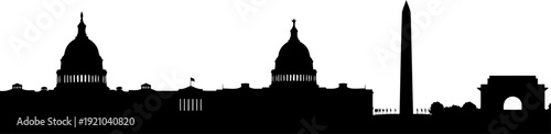 Washington dc skyline silhouette with the us capitol