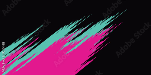 PrintCar sticker wrap banner abstract sporty lines pink blue greenish grunge color combination brush storm thunder modern pattern racing motorsport.