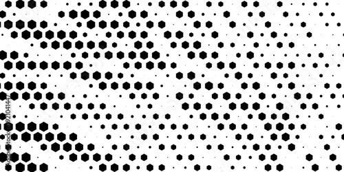 Black seamless hexagon texture. Repeated honeycomb pattern backgr