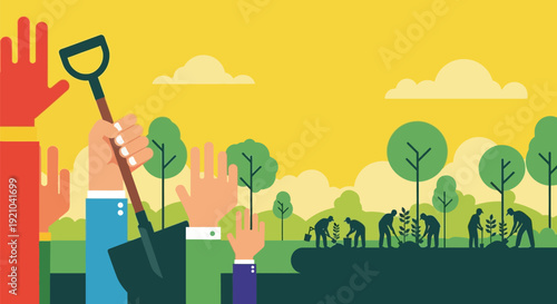 Hand Holding Shovel Gardening Tool.