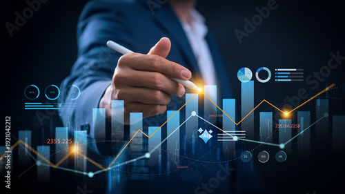 Fotografi data driven investment growth powered by ai analytics, financial professional an