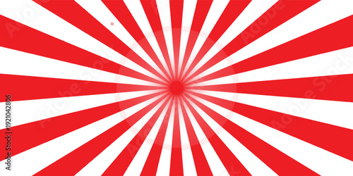 red Sunburst for the background. flag of japanese. The rising sun. vector.