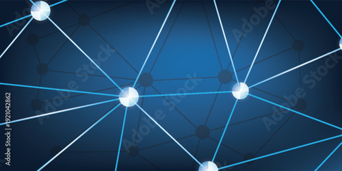 3D illustration Abstract bacgkround connection dots and lines of technology. Connection structure. Science background.