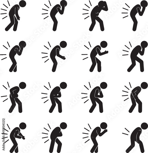 Body Ache Pain Backache Headache People Pictogram