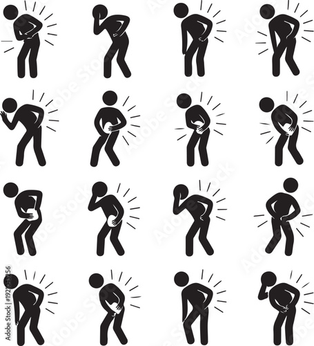 Body Ache Pain Backache Headache People Pictogram