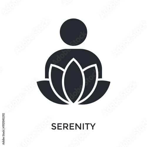 Obraz na płótnie Serenity Icon Glyph Style. Vector Illustration For Graphic Design