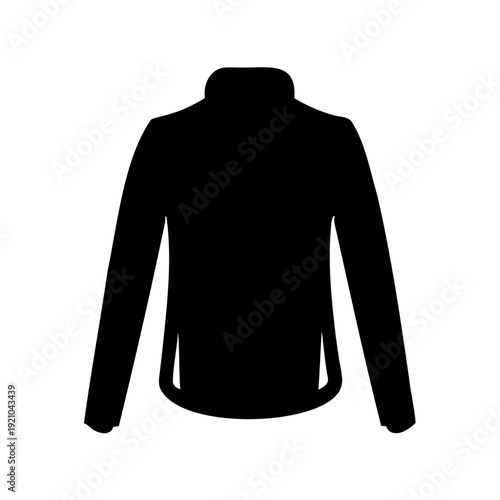 Elegant black silhouette of a long sleeved jacket, a fashion garment