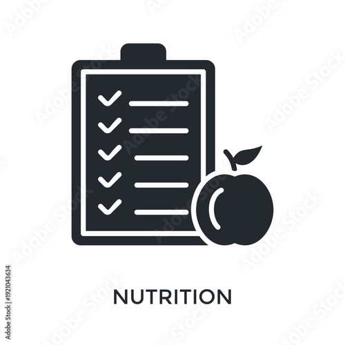 Nutrition Icon Glyph Style. Vector Illustration For Graphic Design