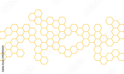 Abstract honeycomb hexagonal divider border technology illustration vector