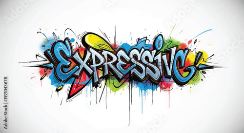 Colorful Graffiti Artwork with Expressive Street Art Style and Spray Paint.