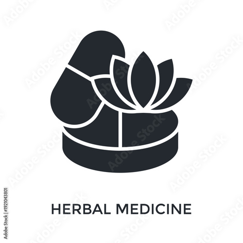 Herbal Medicine Icon Glyph Style. Vector Illustration For Graphic Design
