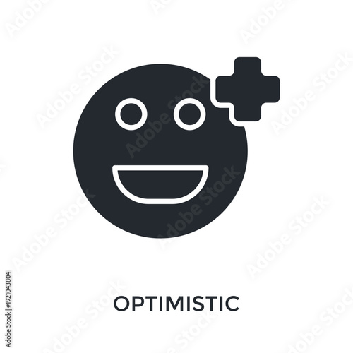Optimistic Icon Glyph Style. Vector Illustration For Graphic Design