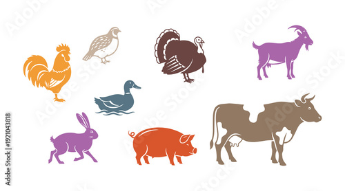 farm animals collection vector