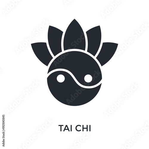 Tai Chi Icon Glyph Style. Vector Illustration For Graphic Design