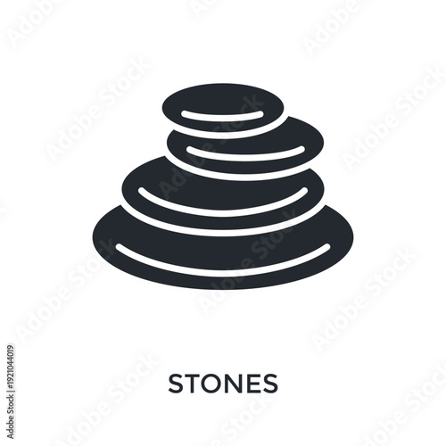 Stones Icon Glyph Style. Vector Illustration For Graphic Design