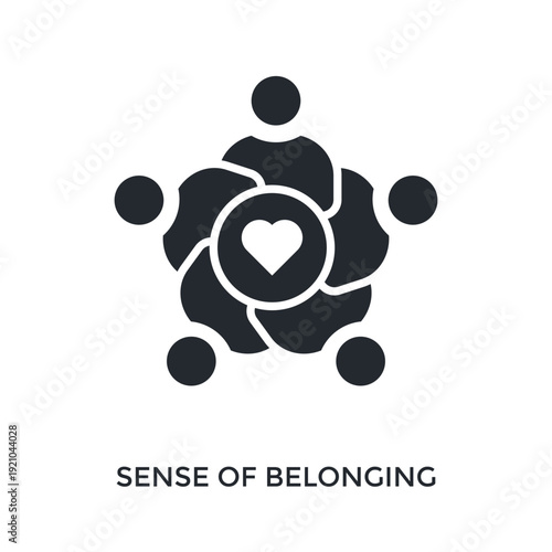 Sense Of Belonging Icon Glyph Style. Vector Illustration For Graphic Design
