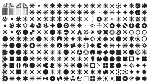 Diverse Collection of Abstract Geometric Shapes and Modern Vector Elements
