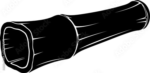 Bamboo stalk segment silhouette with nodes