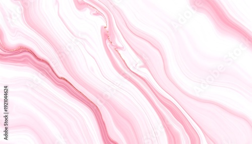 Abstract pink & white marble texture with delicate gold veins, creating a soft, flowing, organic pattern