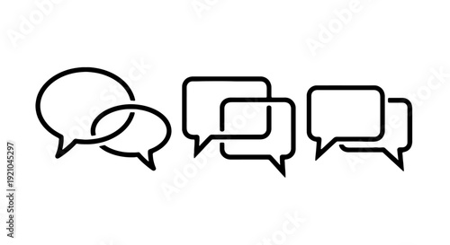 Tableau sur toile Minimalist chat bubble icon set