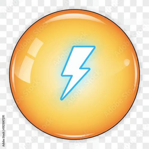 Fantasy RPG Power Boost Skill Button for Mobile Game UI Vector