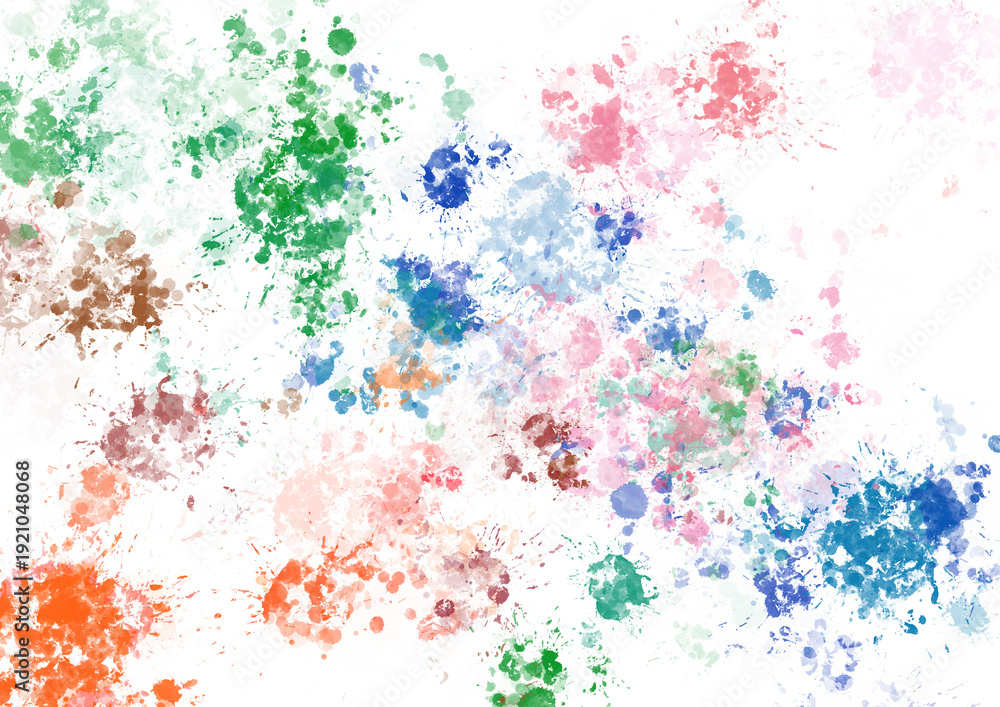 Obraz premium Vibrant colorful splatters on white background