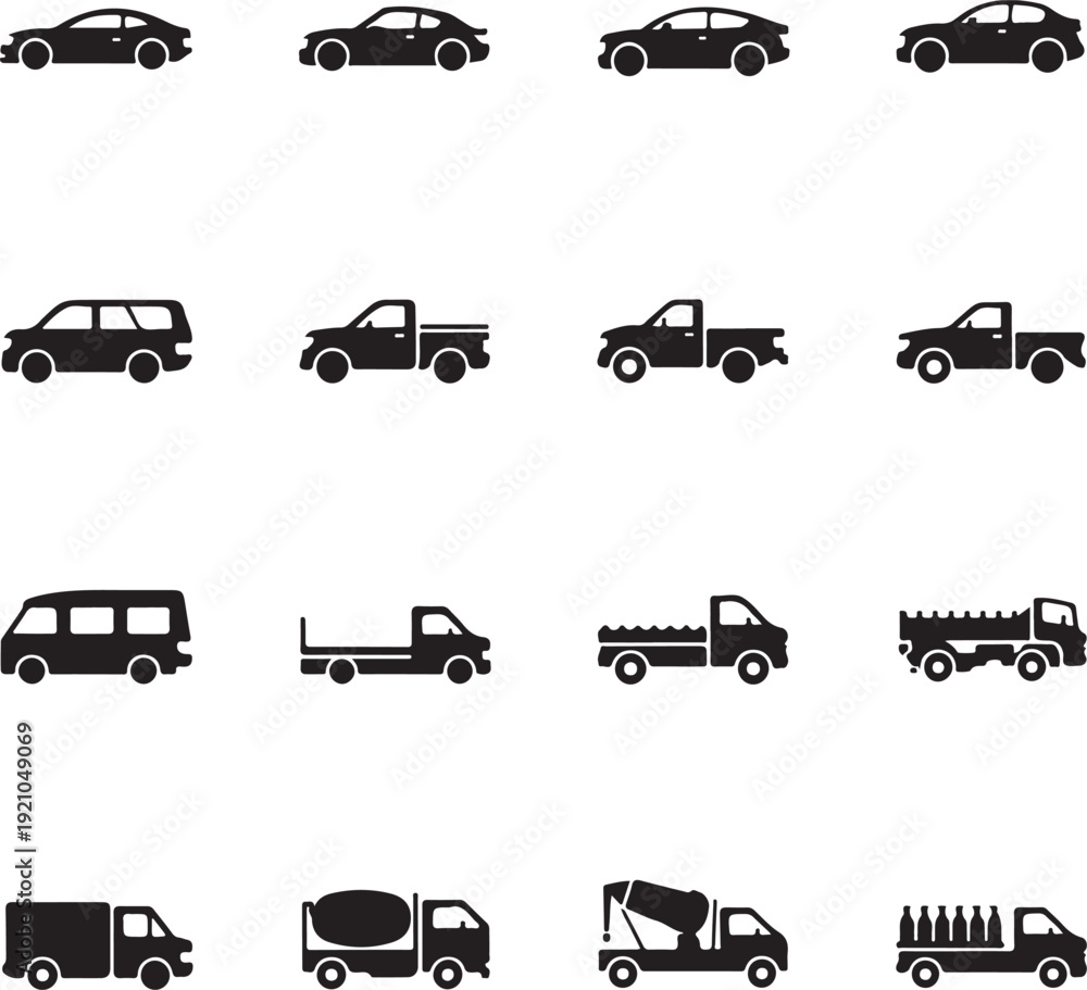Fototapeta premium Car icons vector illustration