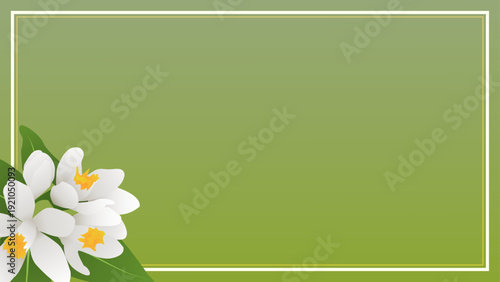 Slika na platnu Elegant Orange Blossom Floral Background Frame for Pascua Florida Day Greeting C