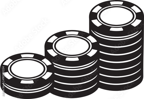 Casino chips stacks template