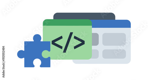 Code Development Puzzle Pieces Software.