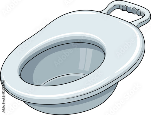 Portable bedside commode potty chair with lid and handle for elderly patients care vector