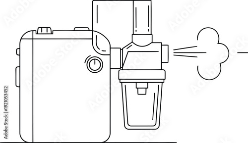 Modern kitchen appliance line art illustration for healthy living and fresh juice extraction vector