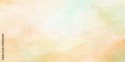 Abstract colorful watercolor design with a vintage grunge paper texture featuring aged yellow parchment and antique brown paint splashes on a blank retro wall