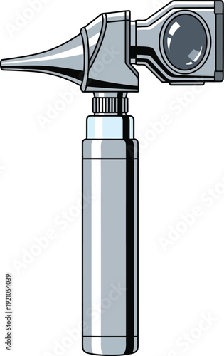 Otolaryngology otoscope medical diagnostic tool for ear examination illustration vector