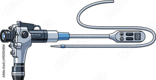 Medical otoscope diagnostic tool for ear examination and digital temperature reading healthcare equipment vector