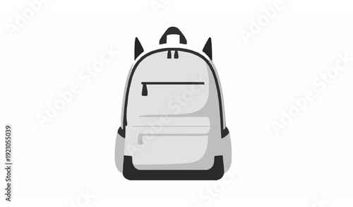Minimal flat school backpack durable water resistant bag icon vector illustration