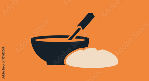 Mortar and Pestle with Dough.