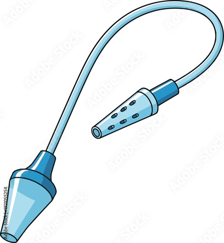 Infant nasal aspirator for clear breathing baby nose cleaner hygienic medical device illustration vector