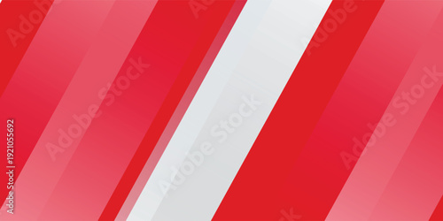 Abstract red and white minimalist background with layered diagonal stripes vector ollustration eps10