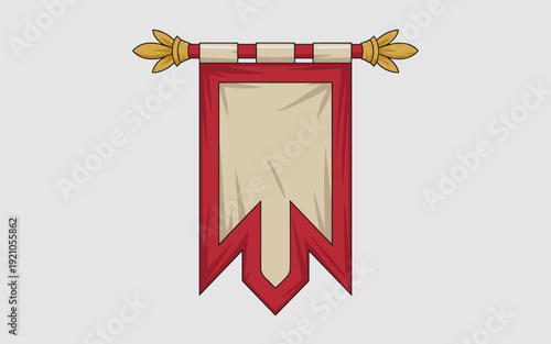 Medieval Heraldic Banner Emblem, Royal Standard Flag or Vexillum for Military, Knights, Crusades, War, or Championship Competitions - Stylized Design for Gaming, Fantasy Novels, Team Identity, Histori