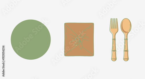 Table Setting with Plate Napkin and Utensils.