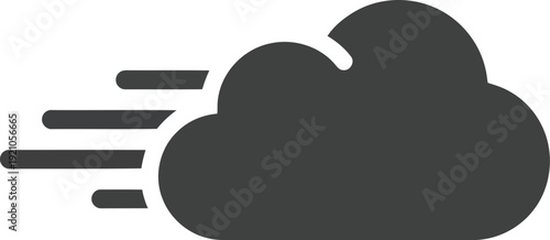 Speeding cloud icon represents fast data transfer network cloud computing services remote access technology vector