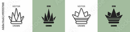 Crown icon line. crown vector illustration.