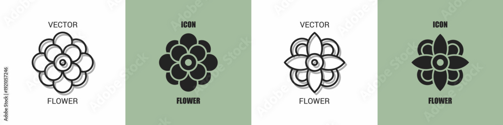 Fototapeta premium Flower icon line. Flower vector illustration.
