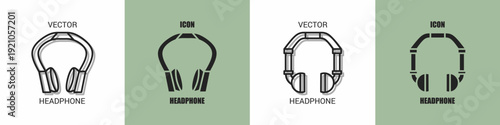 Headphone icon line. Headphone vector illustration.