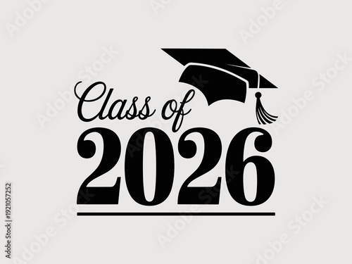 Graduation Celebration Emblem Featuring a Stylized Academic Cap and the Year '2026' Textual Design, Symbolizing Educational Achievement and Future Success, Perfect for Graduating Seniors, Academic Ins